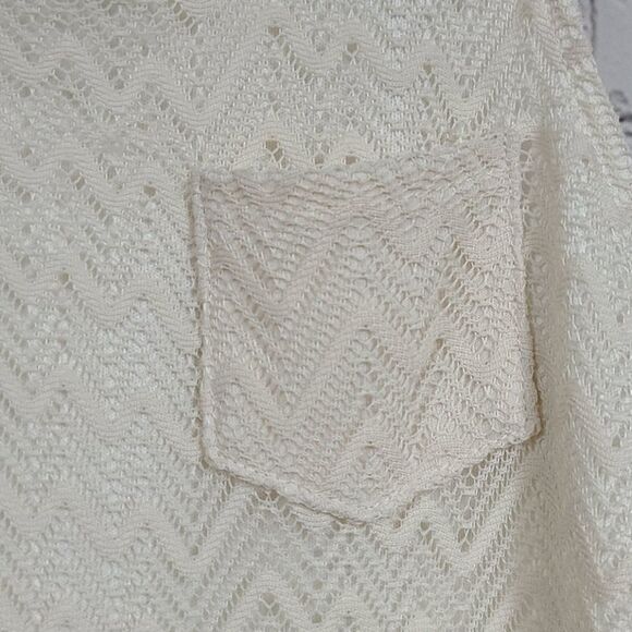 Zunie Beige Chevron Lace Panel Sheath Tween Dress Girls 16 Sleeveless Tank Boho - Picture 4 of 10